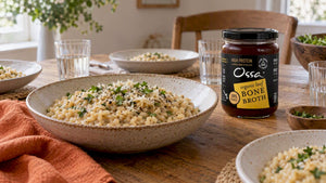 Bone Broth Risotto for Four: Rich Flavor, Safe Leftovers