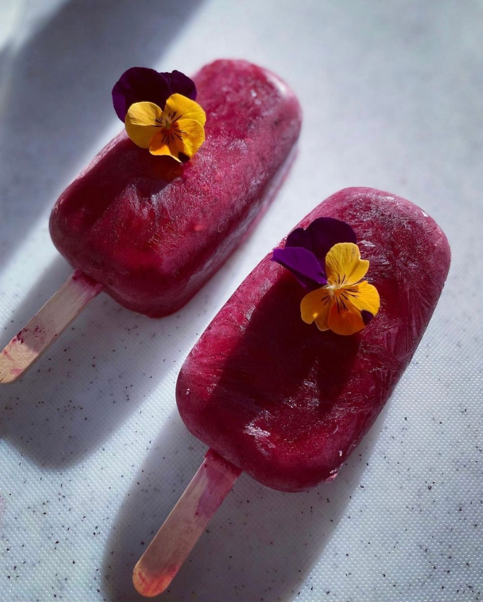 Slow Melt Gelatine Ice Lollies with Berries and Keffir