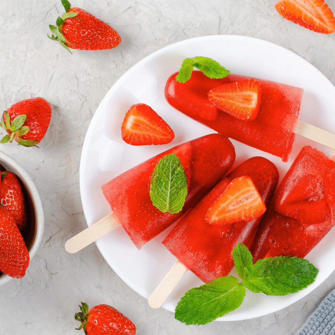 Slow Melt Gelatine Ice Lollies with Berries and Keffir