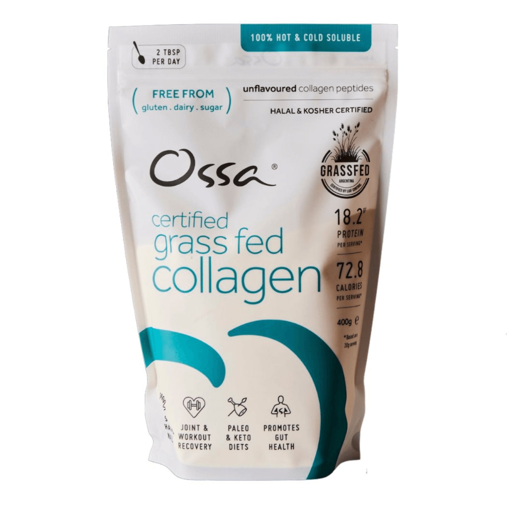 Ossa Certified Grass Fed Collagen Peptides and Ossa Pasture Raised Gelatine