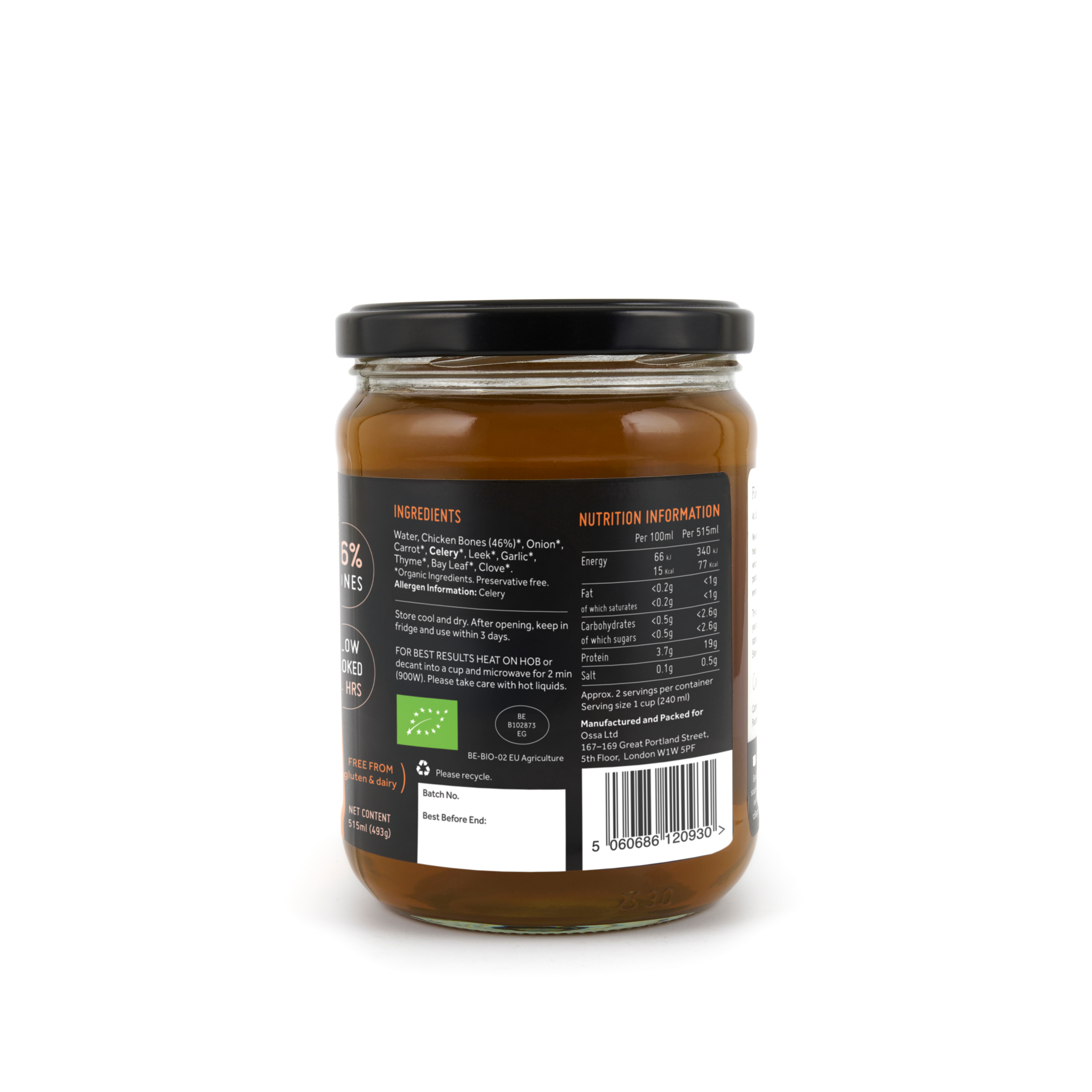 Organic Chicken Bone Broth Ambient 515ml