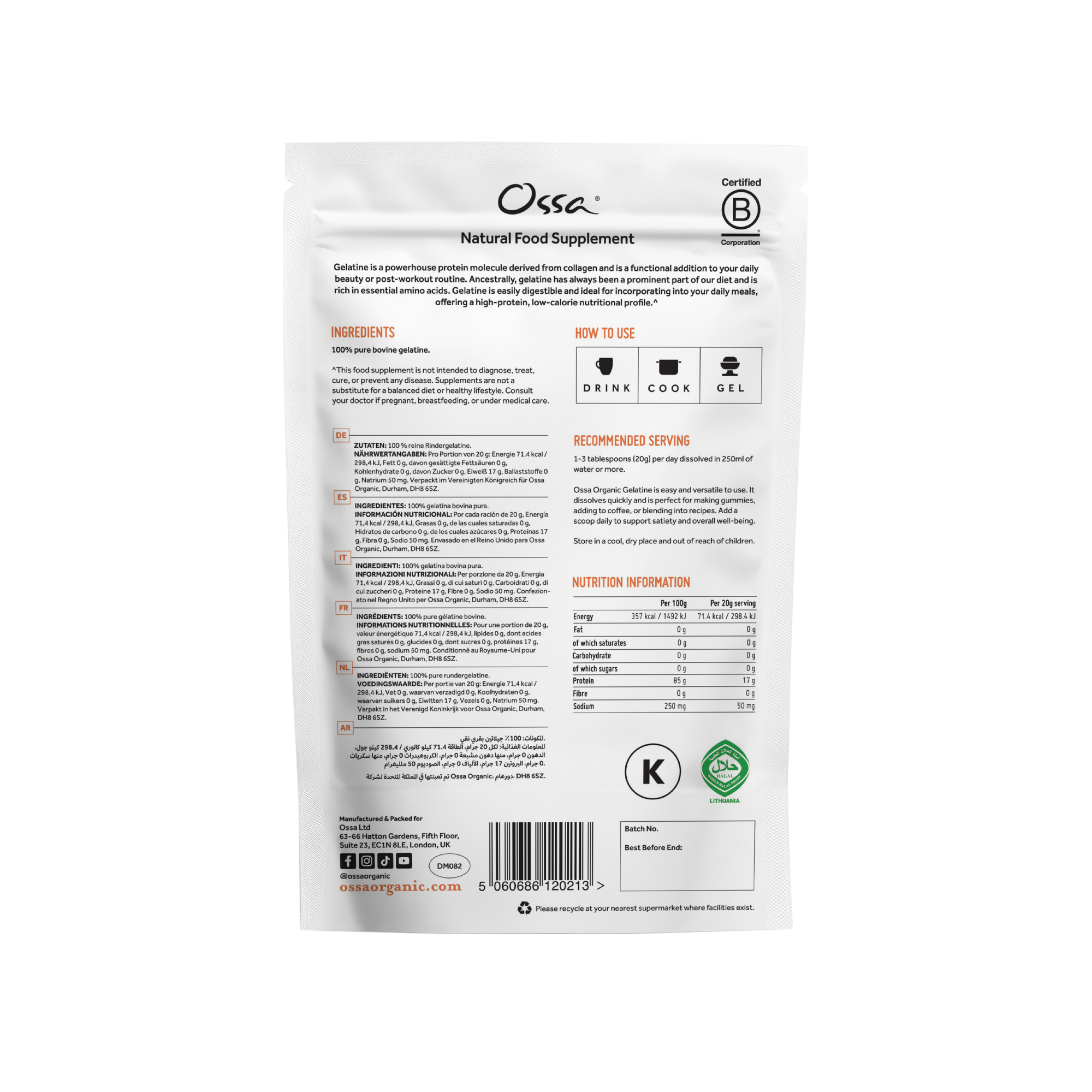 Ossa Pasture Raised Gelatine