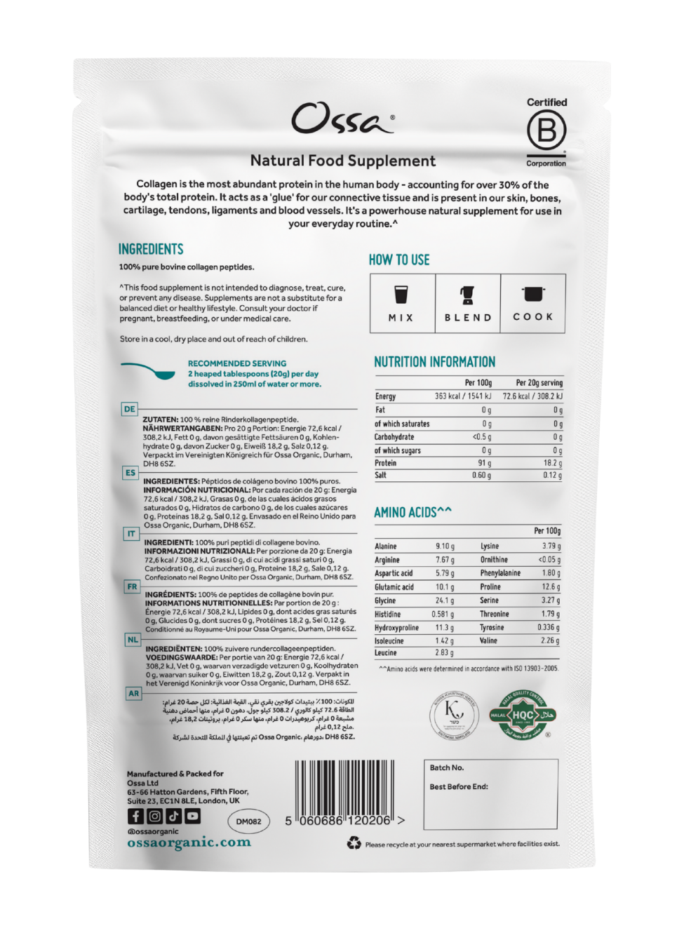 Ossa Grass Fed Collagen Peptides