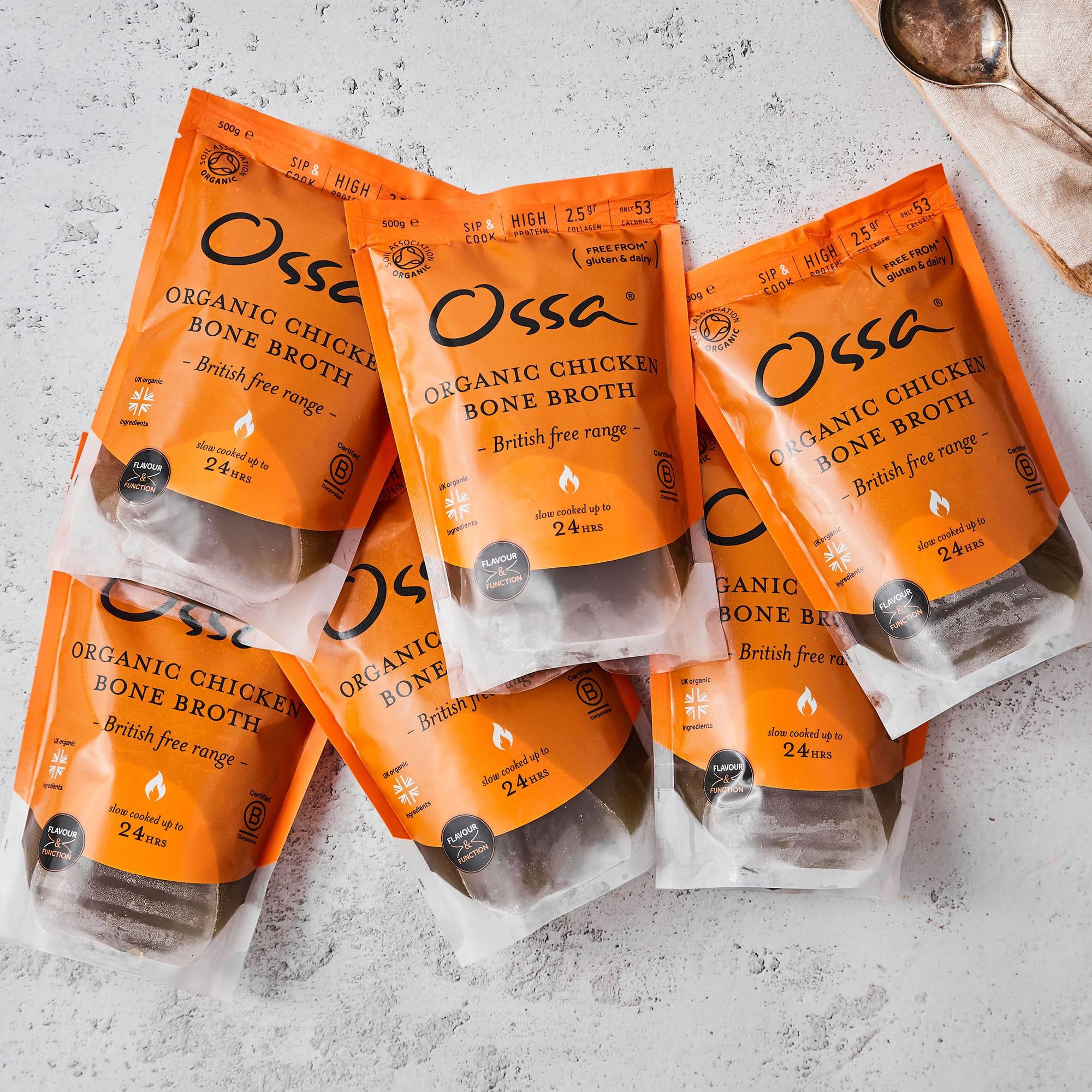 6 x Organic Free Range Chicken Bone Broth - Ossa Organic