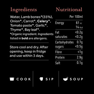 6 x Organic Lamb Bone Broth Boost